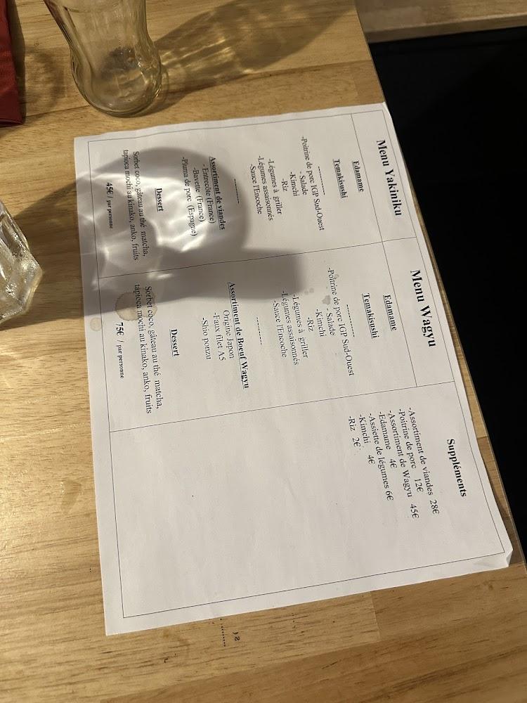 L'encoche Yakiniku - Menu Image 1